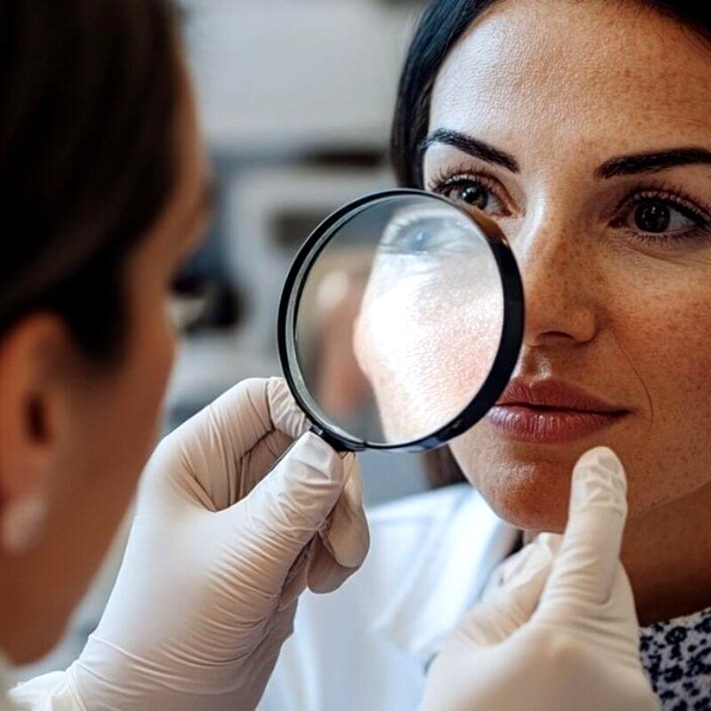 Consulta de dermatologia clínica
