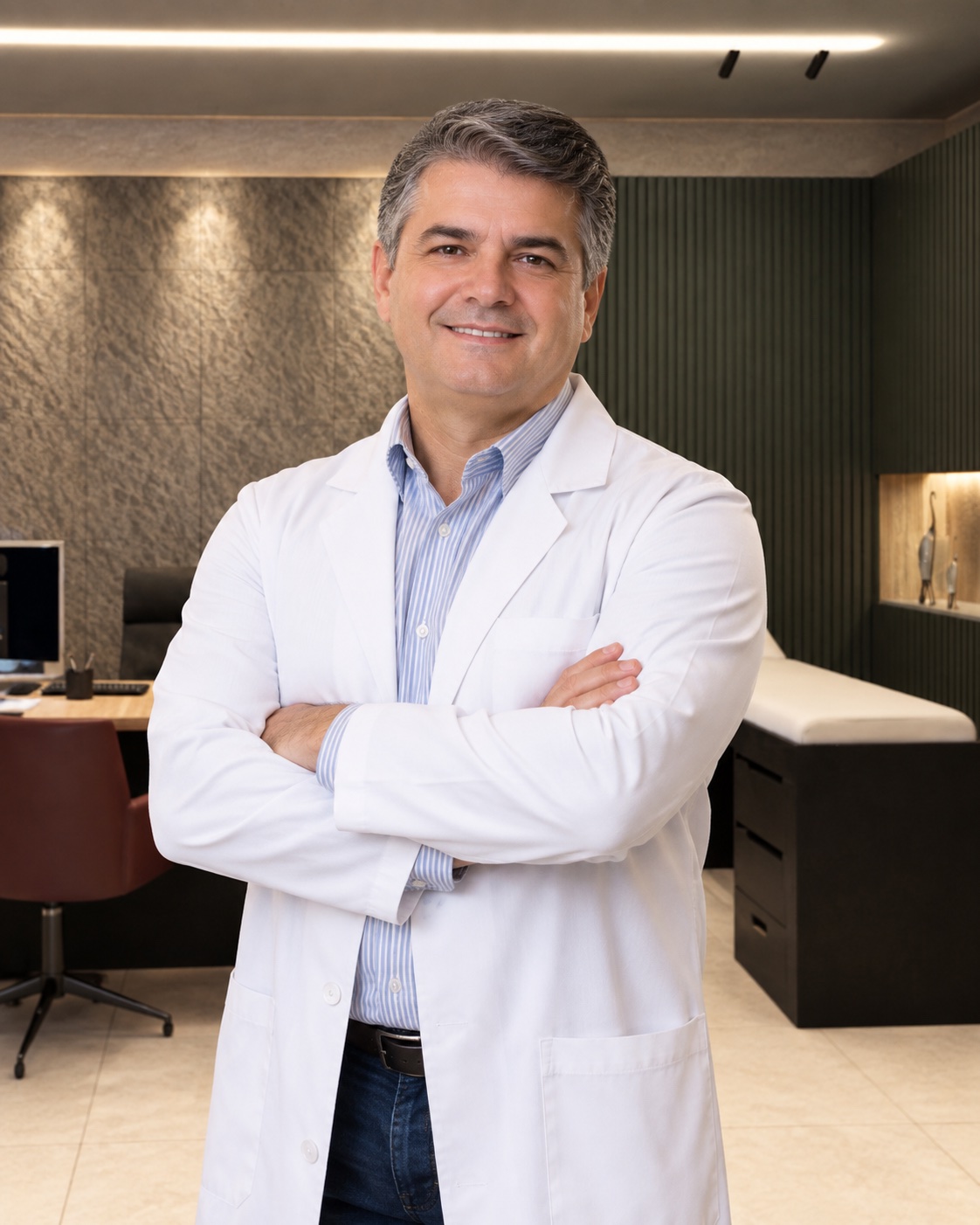 Dr. Bruno Salgado em seu consultório