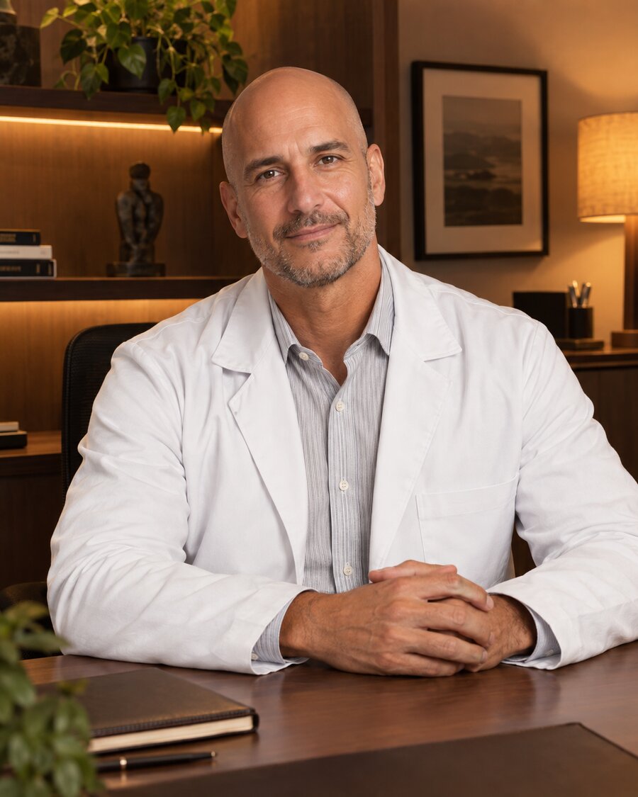 Dr. Thiago Mareco em seu consultório